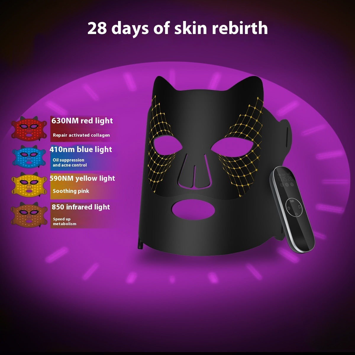 🖤 7-Color LED Photon Therapy Mask — Dangerous Beauty